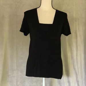 size S black Cable & Gauge v-neck blouse